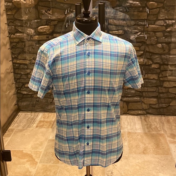 MASUTTO size medium button down short sleeve shirt - Picture 2 of 4